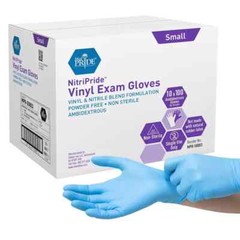 Nitripride Nitrile-Vinyl Exam Gloves, Medium, 100 Count – Powder & Latex Free