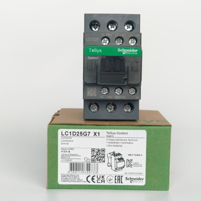1PC Schneider New Contactor LC1D25G7 LC1D25B7 LC1D25F7 LC1D25BD LC1D25M7
