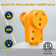 MICTUNING 125V 30Amp Heavy Duty RV Female Replacement Receptacle Plug with Ergon