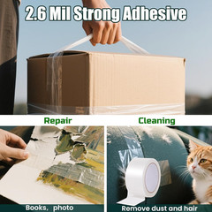 Clear Packing Tape, 18 Rolls Heavy Duty Packaging Tape Refill for Moving Boxes,