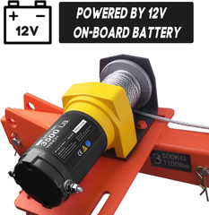 1100Lb Folding Truck-Mounted Crane with 3500Lb Electric Winch & 360° Swivel