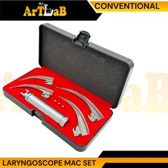 GERMAN LARYNGOSCOPE SET OF 4 INTUBATION BLADES 1,2,3,4 + MEDIUM HANDLE