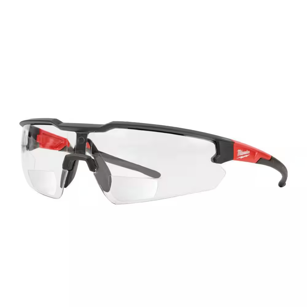 Clear +3.00 Bifocal Safety Glasses Magnified Anti-Scratch Lenses