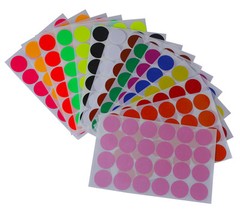 Round Dots Stickers Assorted Colors Coding Circle 1″ 25mm Labels by Royal Green