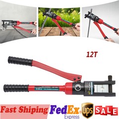 12 Ton Hydraulic Wire Crimper Crimping Tool Battery Cable Lug Terminal W/20 Dies