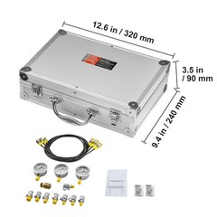 Hydraulic Pressure Test Kit 3 Gauges 9 Test Couplings 3 Test Hoses Case