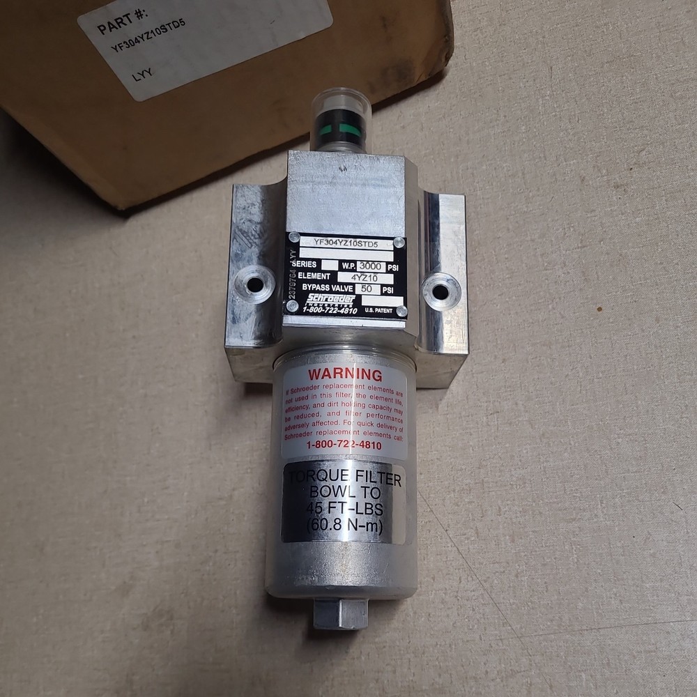 SCHROEDER YF304YZ10STD5 FILTER HOUSING 3/4″NPT 3000 PSI NOS