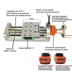 Manual Linear Sliding Table Module T-shaped Screw Self-locking Digital XY Axis