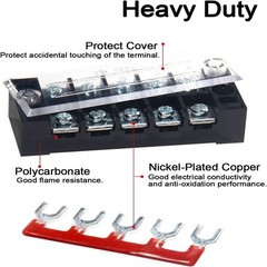1 5 Set Dual Row 3-12 Positions Screw 600V 15A Barrier Strip Terminal Block