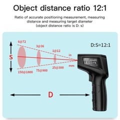 Infrared Thermometer -58°F to 1112°F or -50°C to 600°C Temperature Tester