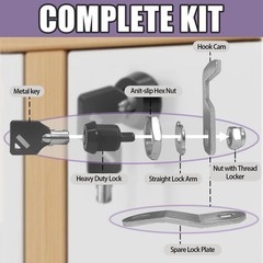 1 Pack Black Toolbox Locks with Keys 5/8 Inch Tubular Cam Lock Keyed