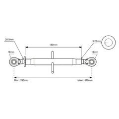 S.15502 Top Link Standard Duty (Fits CAT.1/1) Ball and Ball, Min mm: 290mm.