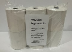 Iconex Direct Thermal Printing Paper Rolls, 3-1/8″ x 273-ft, White, 6-ct