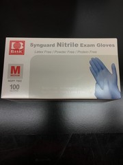 Basic Synguard Cat No NGPF 7002 Nitrile Examination Gloves Size M Lot 21 PKS