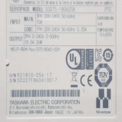[Used] YASKAWA / SGD7S-180A20A / SERVOPACK, 2KW