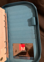 Teal Blue Mundex Zippered Faux Leather Planner Organizer Wallet Agenda by Mundi