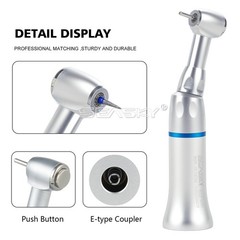 10 Dental Low Speed Handpiece 1:1 Contra Angle Push Button fit FG 1.6mm Burs USA