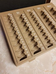Nadex Coin Counter Handling Tray With Lid 6 Compartment Coin Sorter Teller Cashi