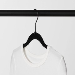 10ct Shirt Flocked Hangers – Black: Velvet Clothes Hangers, Plastic & Felt