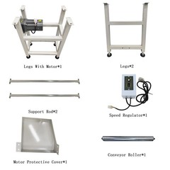 Open Box! 118″ Length Electric PVC Belt Conveyor Adjustable Speed 11.8″ Width