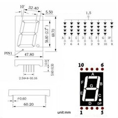 5 × Red 2.3″ Seven 7 Segment Display Common Anode LED Digital Number 1 Bit DIP