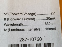 LED Red Light Bulb 1.8mm 2V 20mA 20° Angle 10 25 50 Count Emitting Diode