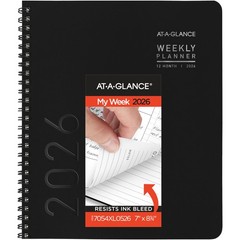 2026 Planner, Weekly & Monthly, 7″ x 8.75″, Medium, Contemporary Lite, Black