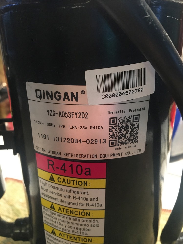 QINGAN YZG-A053FY2D2 115V 1PH LRA 25A R410A Compressor
