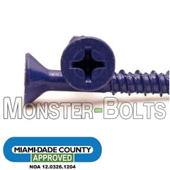 1/4″ TapKing Phillips Flat Head Concrete Screws, Miami-Dade Approved Ruspert