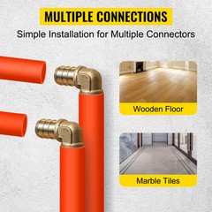 VEVOR 1/2″ x 1000ft Pex Tubing Pex Pipe Oxygen Barrier Red Radiant Floor Heating