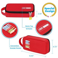 Large Capacity Pencil Case with Pocket, 1200D Oxford Fabric Zipper Pencil Pou…