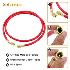 60″ AC Charging Hose Set 1/4″ SAE 800 PSI for HVAC Refrigerant R410A R134A R12 R