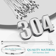 500 Pcs Metal Zip Ties 304 Stainless Steel Zip Ties Heavy Duty Self Locking 220