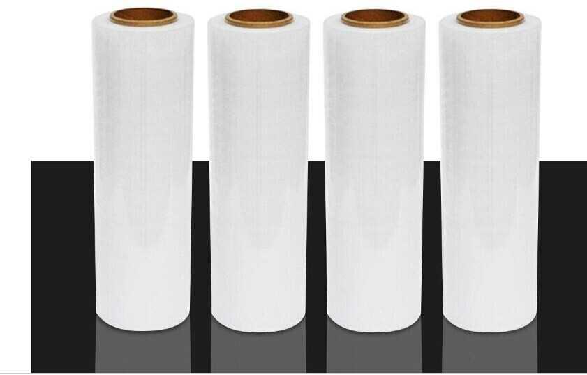 4 Rolls 19″ x 2000 FT Pallet wrap Clear Wrap Stretch Film Shrink Hand 80 Gauge