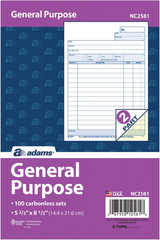 General Purpose Unit Sets, 5.67 x 8.5 Inches, 2-Part, Carbonless, White/Canary,