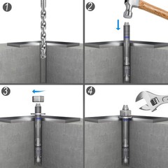 3/8″x 3″ Concrete Anchor Bolts,5PCS 304 Stainless Steel Wedge Anchors Heavy-Duty