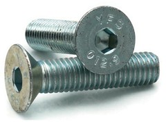 M12-1.75 Flat Head Socket Cap Screws Allen Bolt Class 12.9 Zinc ISO 4762/DIN 912