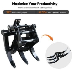 Mini Excavator Grapple Attachment – Heavy Duty Log & Brush Grabber for 0.8-1.5 T