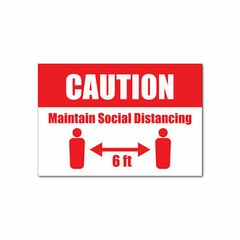 Maintain Social Distancing Business Store Informational Sign ~ 13″ x 19″