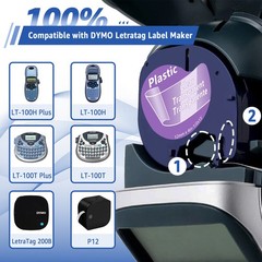 5pk DYMO LetraTag Refill 16952 Clear Plastic Lable Tape 12mm Compatible LT-100H