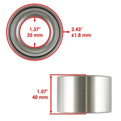 Caltric DAC35618040 DAC3562W-5 Double Row Ball Bearings 35×61.8×40