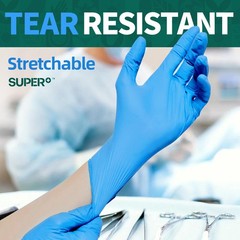 Supmedic Vinyl Disposable Exam Gloves, 4 Mil Large, 100 Large (Blue)