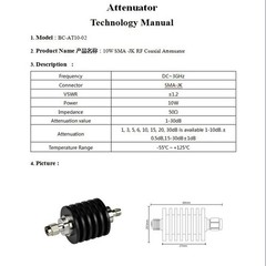 BECEN 10W SMA Attenuator,15db,DC to 3GHz,50 Ohm 15db