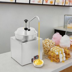 7L/1.85Gal Cheese Dispenser with Pump Commercial Stainless Steel Cheese Warmer