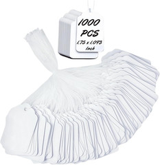 1000 PCS Pre-Strung Price Tags with String, White Paper Label Tags for Garage Sa
