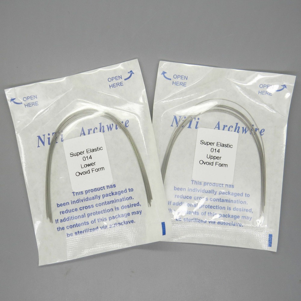 100 Pcs Dental Orthodontic Round Arch Wire Super Elastic NITI Ovoid/Natural U/L