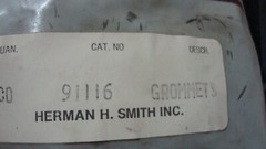 91116 HH Smith Grommet fits 1/2″ Hole, 1/8″ Thick Panel, 5/16″ ID (qty 25)