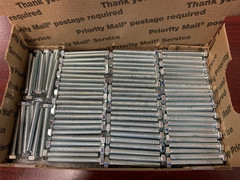 M6-1.0 X 50MM DIN933 Coarse Full Thread Hex Bolt Cap Screws 10.9 Steel Zinc