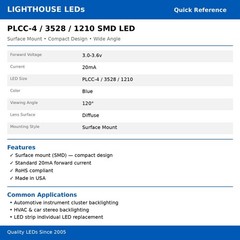 10 x LED PLCC4 1210 3528 Blue SMD LEDs Light Super Ultra Bright Car SMT PLCC-4