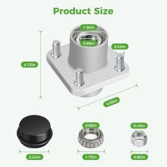 10L0L Front Wheel Hub Assembly for 1979-2001.5 EZGO TXT, Marathon, Medalist, …